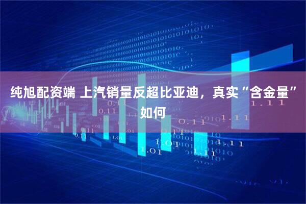 纯旭配资端 上汽销量反超比亚迪，真实“含金量”如何